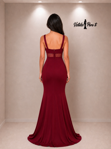 Vestido de Fiesta Talla S — Burdeo — Entrega Inmediata