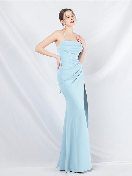 Vestido Largo de Fiesta Talla S — Celeste — Entrega Inmediata