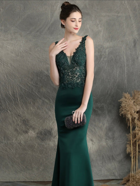 Vestido de Fiesta Talla M — Verde — Entrega Inmediata