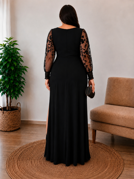 Vestido Largo de Fiesta Talla L — Negro — Entrega Inmediata