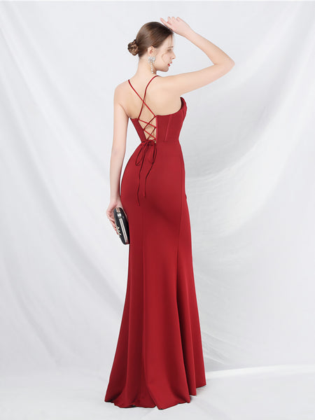 Vestido Largo de Fiesta Talla S — Burdeo— Entrega Inmediata