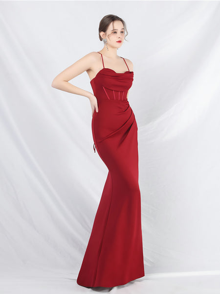 Vestido Largo de Fiesta Talla M — Burdeo— Entrega Inmediata