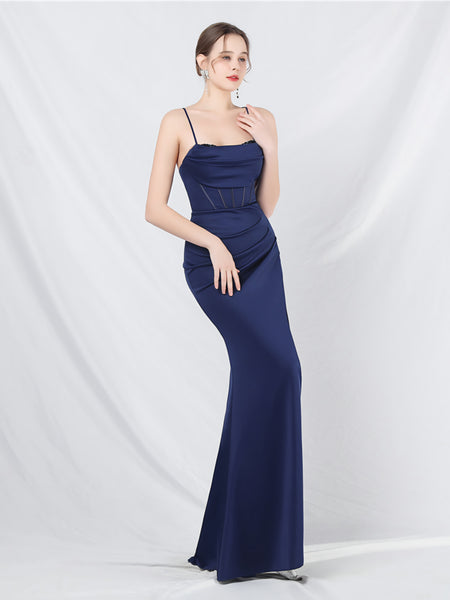 Vestido Largo de Fiesta Talla S — Azul— Entrega Inmediata