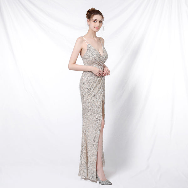 Vestido de Fiesta Talla XS — Plateado — Entrega Inmediata