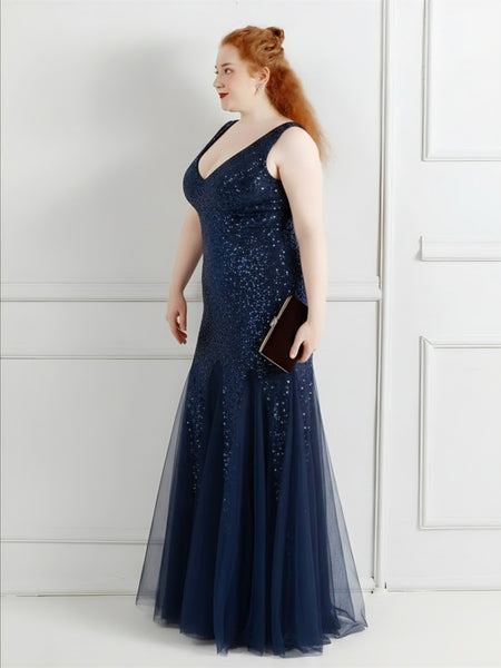 Vestido de Fiesta Talla XL — Azul Marino — Entrega Inmediata