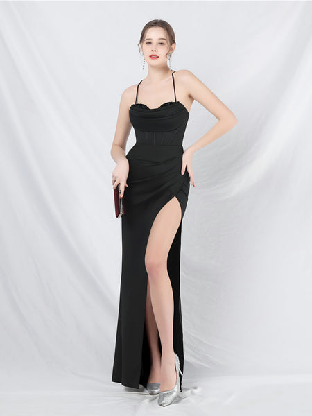 Vestido Largo de Fiesta Talla M — Negro— Entrega Inmediata