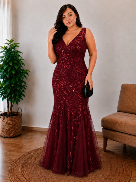 Vestido Largo de Fiesta Talla L — Burdeo — Entrega Inmediata