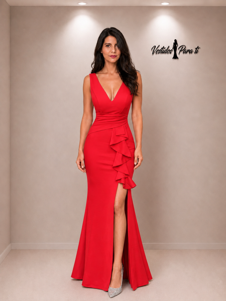 Vestido de Fiesta Talla XXS — Rojo — Entrega Inmediata