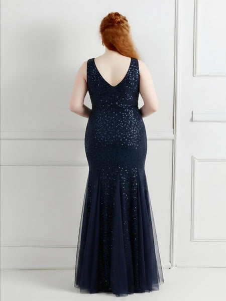 Vestido de Fiesta Talla XL — Azul Marino — Entrega Inmediata