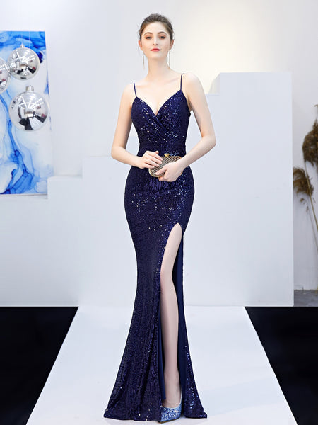 Vestido de Fiesta Talla S — Azul Marino — Entrega Inmediata