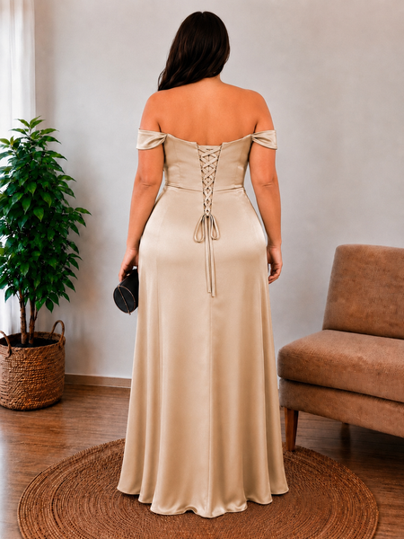 Vestido de Fiesta Talla XL —  Champán — Entrega Inmediata