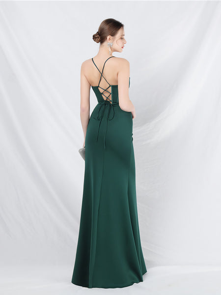 Vestido Largo de Fiesta Talla XS — Verde— Entrega Inmediata