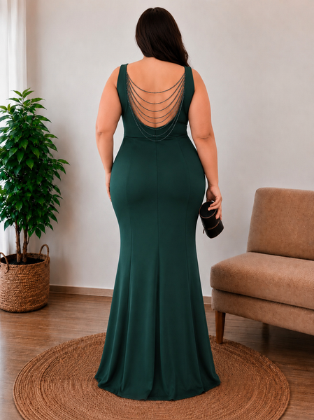 Vestido Largo de Fiesta Talla L — Verde— Entrega Inmediata