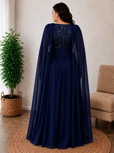 Vestido de Fiesta Talla XXL 16 — Azul Marino — Entrega Inmediata