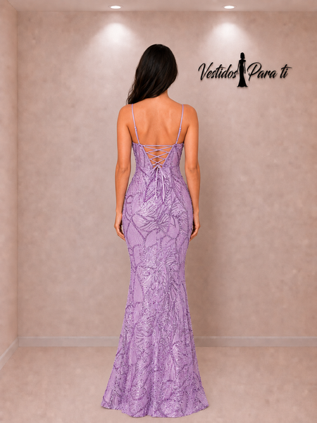 Vestido de Fiesta Talla XS — Lavanda — Entrega Inmediata