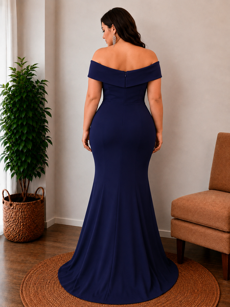 Vestido de Fiesta Talla XXXXL — Azul — Entrega Inmediata