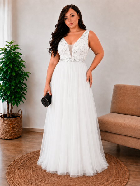 Vestido de Novia Talla XL — Blanco — Entrega Inmediata