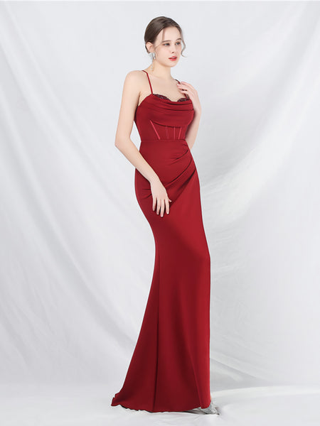 Vestido Largo de Fiesta Talla S — Burdeo— Entrega Inmediata