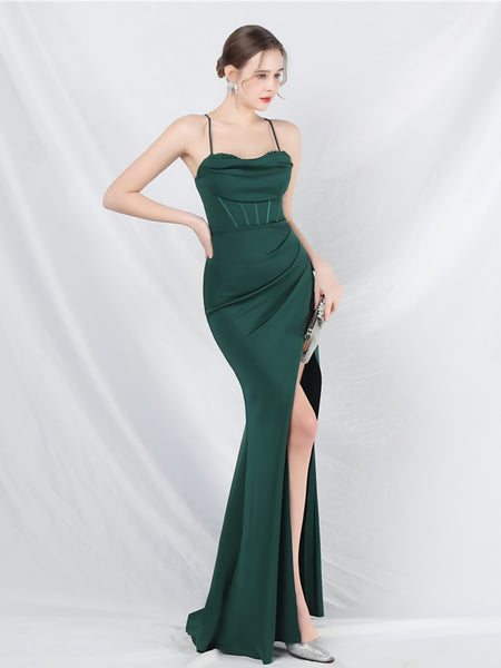 Vestido Largo de Fiesta Talla XS — Verde— Entrega Inmediata