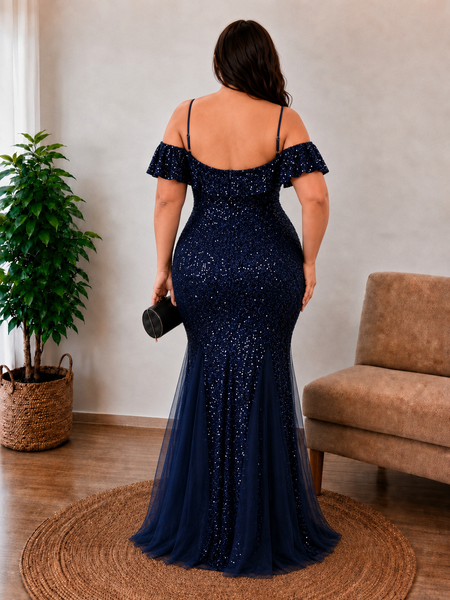 Vestido de Fiesta Talla XXL 16 — Azul Marino — Entrega Inmediata