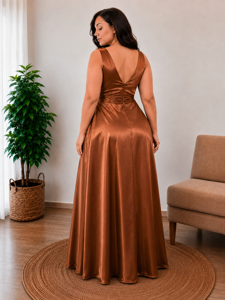 Vestido de Fiesta Talla XXL 16 — Cobre — Entrega Inmediata