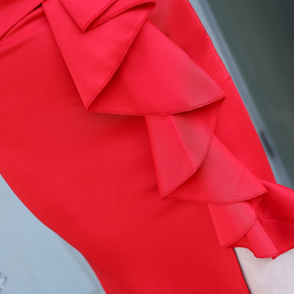 Vestido de Fiesta Talla XXS — Rojo — Entrega Inmediata