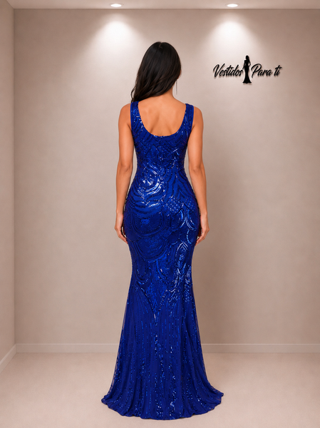 Vestido de Fiesta Talla S-M — Azul — Entrega Inmediata