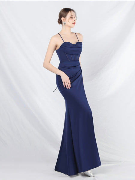 Vestido Largo de Fiesta Talla S — Azul — Entrega Inmediata
