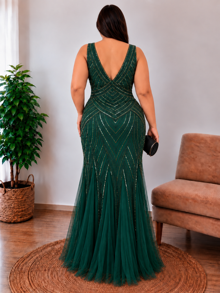 Vestido de Fiesta Talla XXL 16 —  Verde — Entrega Inmediata