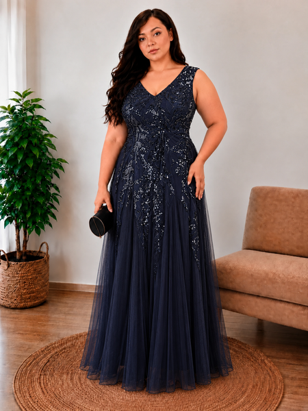 Vestido de Fiesta Talla L — Azul Marino — Entrega Inmediata