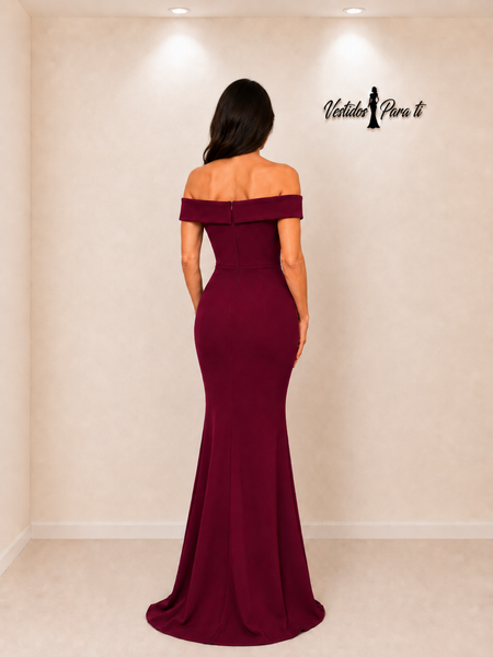 Vestido de Fiesta Talla S — Burdeo — Entrega Inmediata
