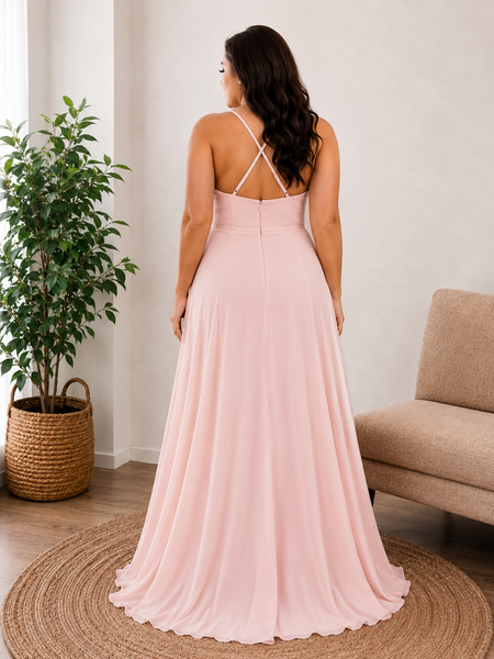 Vestido Largo de Fiesta Talla XL — Rosa Palo — Entrega Inmediata