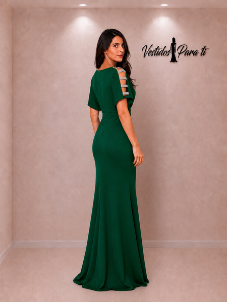 Vestido de Fiesta Talla S — Verde — Entrega Inmediata