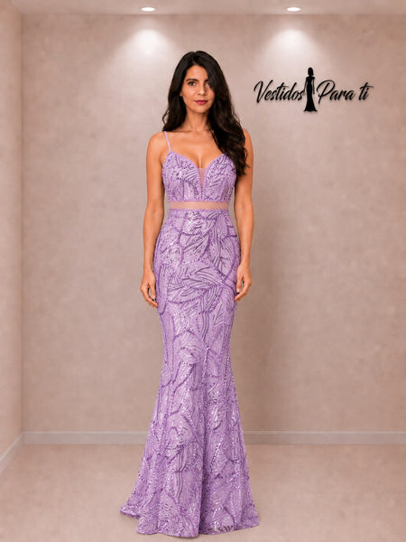 Vestido de Fiesta Talla XS — Lavanda — Entrega Inmediata
