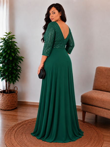 Vestido de Fiesta Talla XXL 18 — Verde — Entrega Inmediata