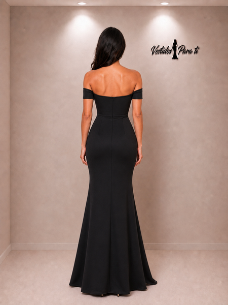 Vestido de Fiesta Talla S — Negro — Entrega Inmediata