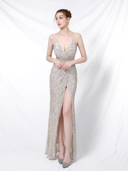 Vestido de Fiesta Talla XS — Plateado — Entrega Inmediata
