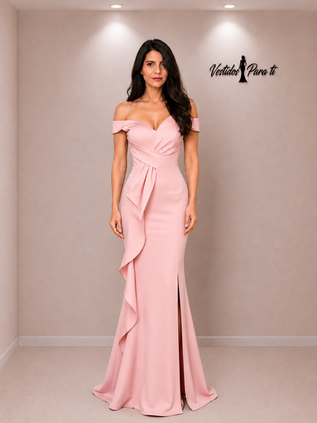 Vestido Largo de Fiesta Talla XS — Rosa — Entrega Inmediata