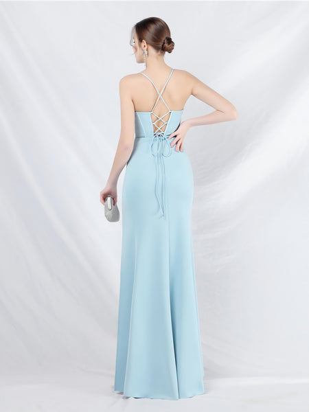 Vestido Largo de Fiesta Talla S — Celeste — Entrega Inmediata