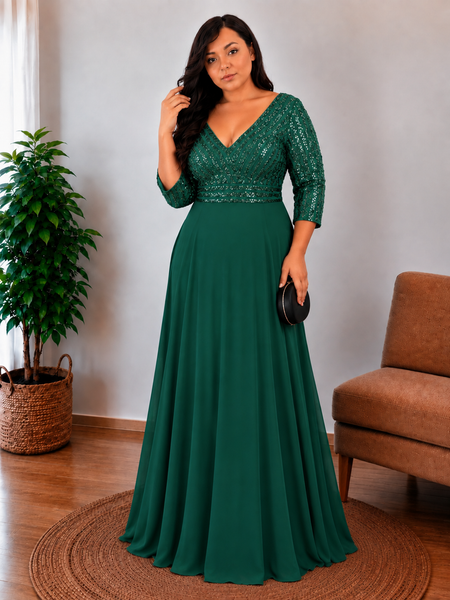 Vestido de Fiesta Talla XXL 18 — Verde — Entrega Inmediata