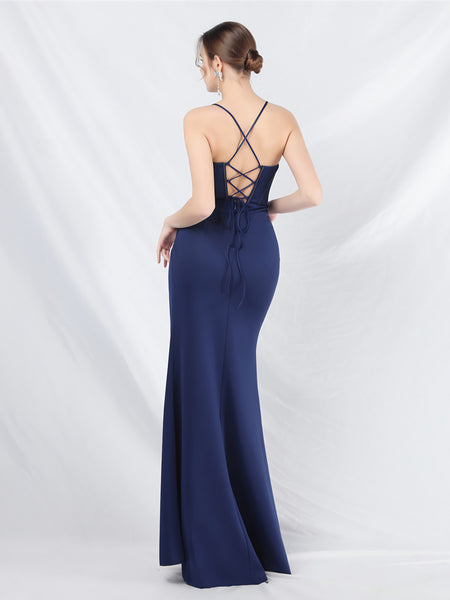 Vestido Largo de Fiesta Talla M — Azul — Entrega Inmediata