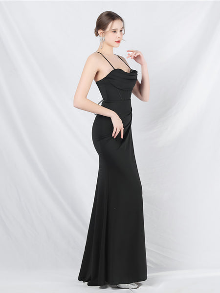 Vestido Largo de Fiesta Talla M — Negro— Entrega Inmediata