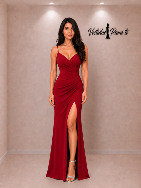 Vestido de Fiesta Talla XS — Burdeo — Entrega Inmediata
