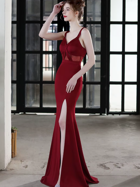 Vestido de Fiesta Talla S — Burdeo — Entrega Inmediata