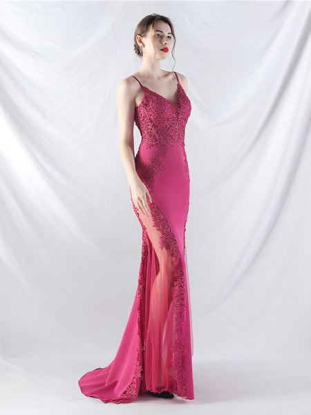 Vestido Largo de Fiesta Talla XS —Fucsia — Entrega Inmediata