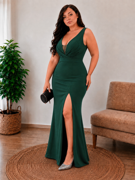 Vestido Largo de Fiesta Talla XXL — Verde— Entrega Inmediata