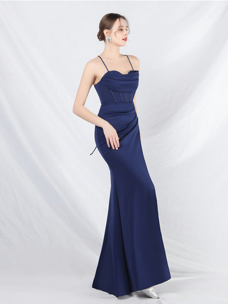 Vestido Largo de Fiesta Talla M — Azul — Entrega Inmediata
