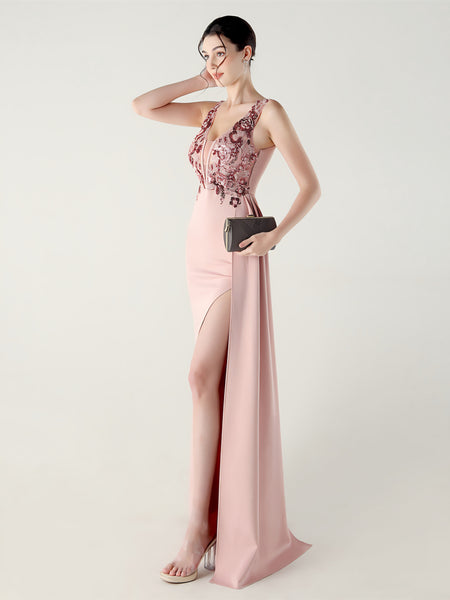 Vestido de Fiesta Talla XS — Beige — Entrega Inmediata