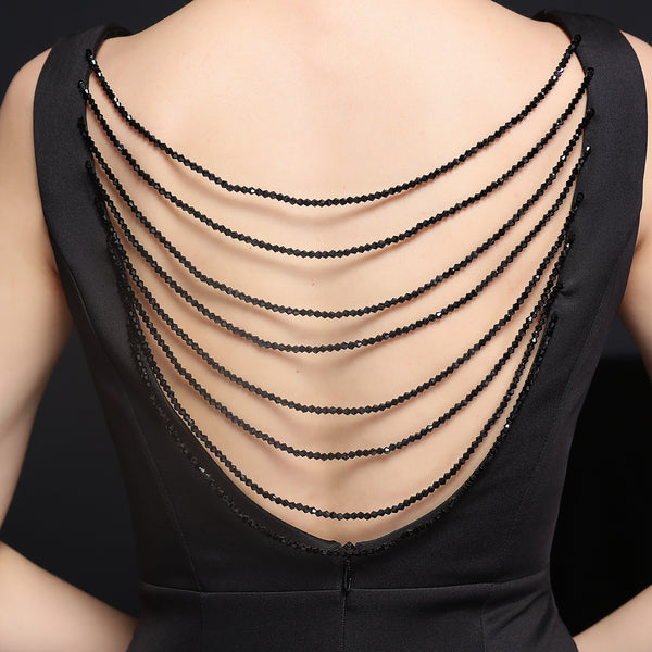 Vestido Largo de Fiesta Talla M — Negro— Entrega Inmediata