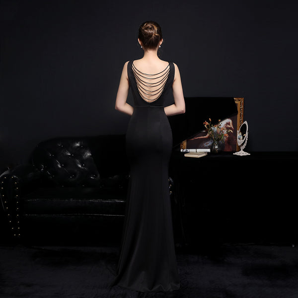 Vestido Largo de Fiesta Talla M — Negro— Entrega Inmediata